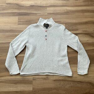 Woolrich Cotton Knit Sweater Women’s Size L Oatmeal Long Sleeve Vintage
